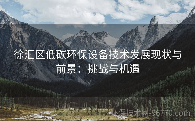 徐匯區(qū)低碳環(huán)保設(shè)備技術(shù)發(fā)展現(xiàn)狀與前景：挑戰(zhàn)與機遇