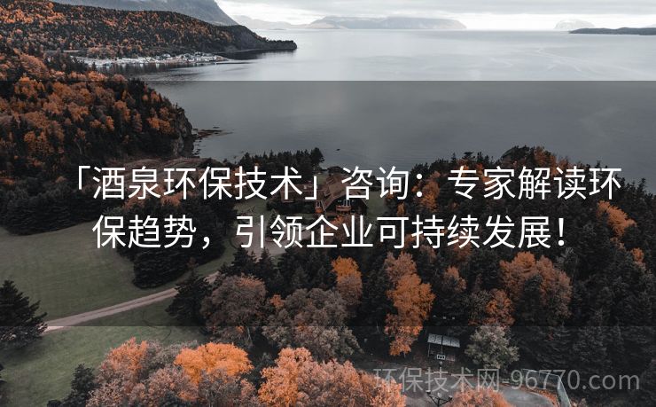 「酒泉環(huán)保技術(shù)」咨詢：專家解讀環(huán)保趨勢，引領(lǐng)企業(yè)可持續(xù)發(fā)展！