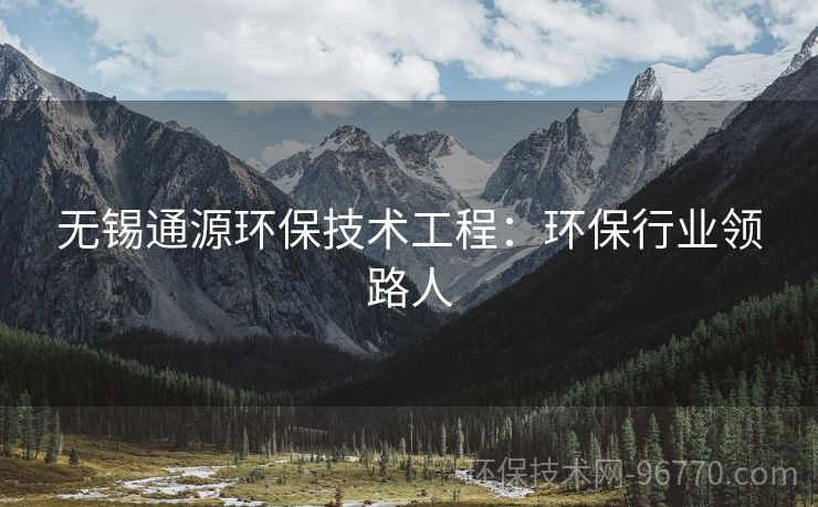 無錫通源環(huán)保技術(shù)工程：環(huán)保行業(yè)領(lǐng)路人